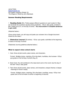 Jamie Fields  AP English Literature (Grade 12