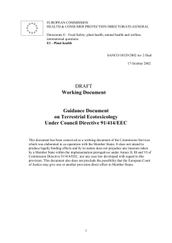Guidance Document on Terrestrial Ecotoxicology