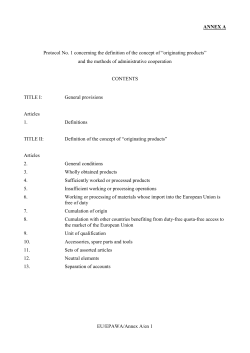 Rules of origin - Economic Partnership
