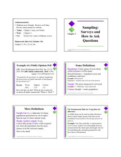 Sampling: Surveys and How to Ask Questions