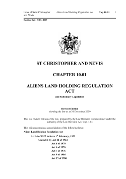 st christopher and nevis chapter 10.01 aliens land holding