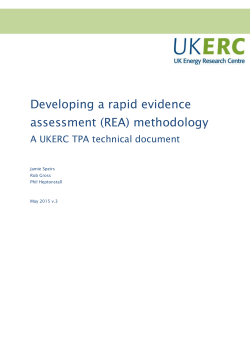 Developing a rapid evidence assessment (REA) methodology
