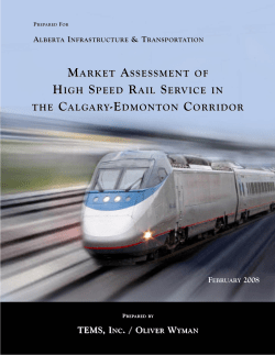 Market Assessment of High Speed Rail Service in the Calgary