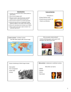 Study Questions 1. Compare and contrast the terms undernourished