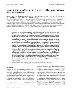 Diversifying selection on MHC class I in the house sparrow (Passer