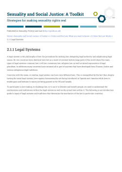 2.1.1 Legal Systems - Sexuality, Poverty and Law