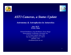 AST3 Cameras, a Status Update - Semiconductor Technology