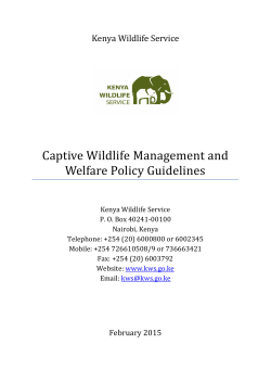 Captive Wildlife Management and Welfare Policy Guidelines