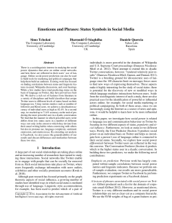 Emoticons and Phrases: Status Symbols in Social