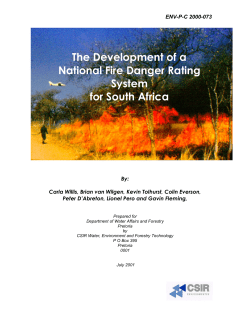 The Development of a National Fire Danger Rating System