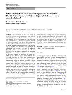 Effect of altitude on male parental expenditure in Mountain Bluebirds