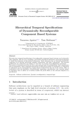 Hierarchical Temporal Specifications of Dynamically Reconfigurable