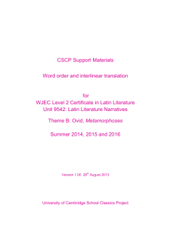 CSCP Support Materials Word order and interlinear