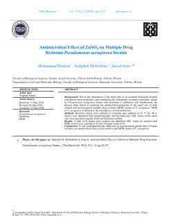 Antimicrobial Effect of ZnSO4 on Multiple Drug Resistant