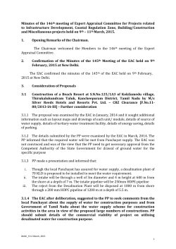 Minutes of the 146th meeting of Expert Appraisal Committee for