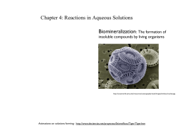 Chapter 4: Reactions in Aqueous Solutions