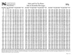 tax rate chart - Maryland Taxes
