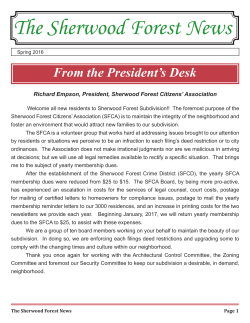 Spring 2016 - Sherwood Forest Citizens` Association