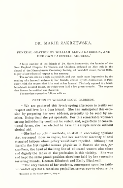 Dr. Marie Zakrzewska.