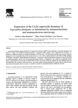 Expression of the Cu, Zn superoxide dismutase of Aspergillus