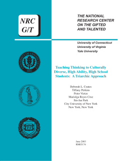 NRC G/T - The National Research Center on the Gifted and Talented
