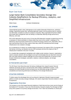 Large Italian Bank Consolidates Secondary Storage into Cohesity