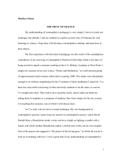 The Fruit of Silence - The Center for Contemplative Mind in Society