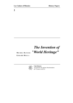 The Invention of "World Heritage"