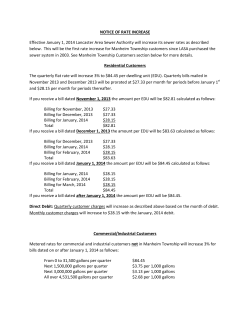 NOTICE OF RATE INCREASE Effective January 1, 2014 Lancaster