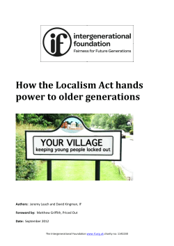 How the Localism Act hands power to older generations