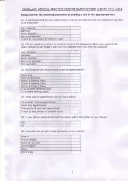 Please answer the following questions by placing a tick in the