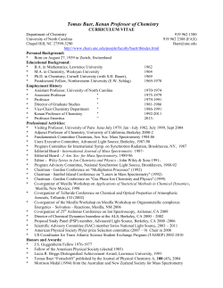 Tomas Baer, Kenan Professor of Chemistry - UNC