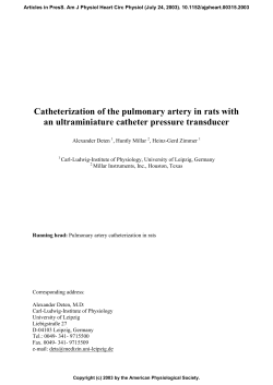 Catheterization of the pulmonary artery in rats with an - AJP
