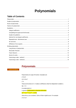 Polynomials