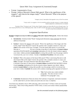 Queen Mab Essay - Thompson`s Home Page