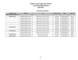 Pinellas County Public School District Instructional Materials List