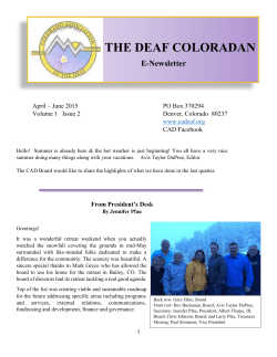April &ndash; June 2015 - Colorado Association of the Deaf