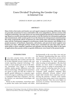 Users Divided? Exploring the Gender Gap in Internet Use