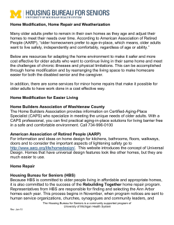 Home Modification, Home Repair and Weatherization