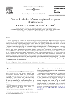 Gamma irradiation influence on physical properties of milk proteins