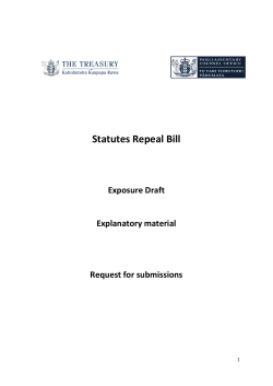 Statutes Repeal Bill - Parliamentary Counsel Office