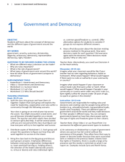 1 Government and Democracy