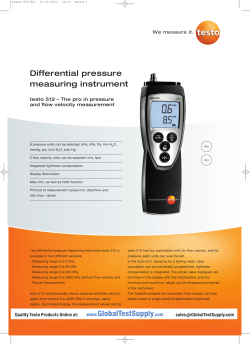Testo Instruments Testo 0560 5128 512 Digital Manometer plus