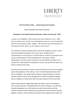 The First Victim of War&hellip; Compromising Civil Liberties