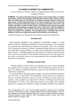 fluoride in newer tea commodities - International Society for Fluoride