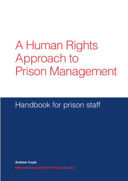 A Human Rights Approach to Prison Management