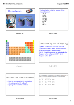 Electrochemistry