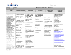 Content Area Course: French I Designated Six Weeks: 5th 6 weeks