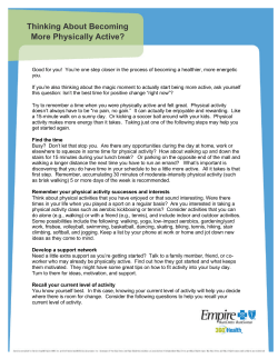 Thinking About Becoming More Physically Active?