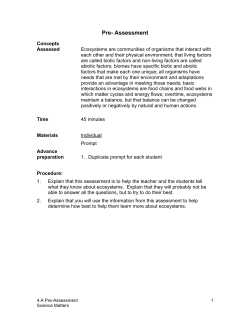 4.A Ecosystem Pre Assessment
